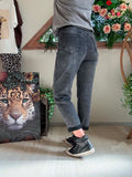 Jeans gris délavé effet Strass avec ceinture du 38 au 48