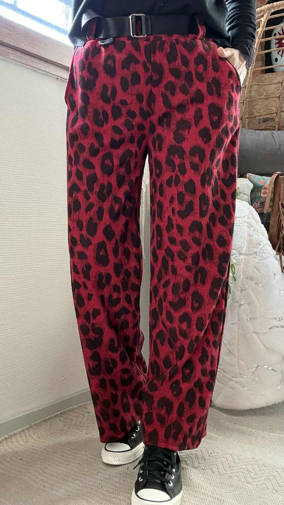 Panta jogg Félin rouge