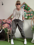 Haut oversize  rayures beiges