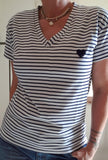 Tee-shirt rayures noires Coeur