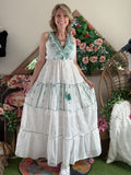 Robe Elena blanche/ turquoise