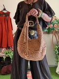 Sac crochet camel