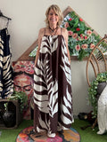 Robe longue Tropicale chocolat