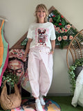 Pantalon Stéphane rayures roses