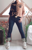 Pull Rostro camel/noir
