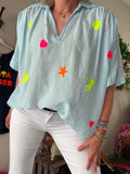 Blouse bleu ciel Tina