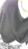 Pull croisé noir brillant