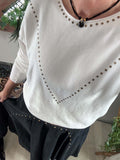 Pull Clouté blanc du 36 au 40/42