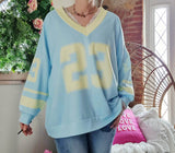 Haut oversize 23 bleu ciel