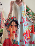 Robe Esmeralda à fines bretelles