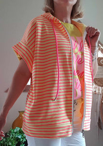 Gilet Marina rayures jaune/fushia