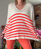 Pull rayures orange