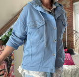 Veste Caroline  à capuche bleu