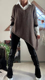 Pull Asymétrique taupe