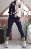 Pull Rostro noir/blanc
