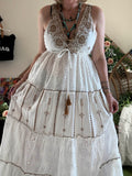Robe Elena blanche/camel
