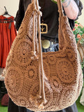 Sac crochet camel