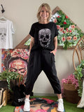 Tee-shirt Skull strass noir