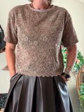 Haut dentelle Marquise taupe du 36 au 42