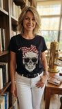 Tee-shirt Skull rouge fond noir