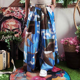 Pantajupe Amanda bleu ciel/choco/kaki