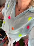 Blouse bleu ciel Tina