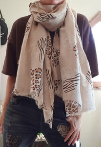 Echarpe Coeur beige