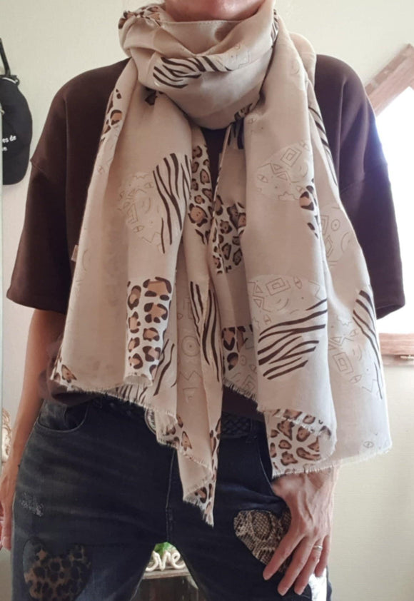 Echarpe Coeur beige