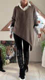 Pull Asymétrique taupe