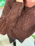 Haut dentelle Charme chocolat du 40 au 52
