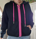 Gilet Caroline noir/fushia