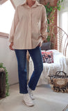 Chemise beige oversize