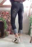 Jeans Coeur noir délavé