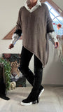 Pull Asymétrique taupe