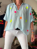 Blouse bleu ciel Tina