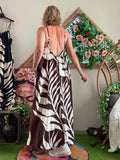 Robe longue Tropicale chocolat