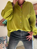Blouse fluide vert anis du 38 au 48
