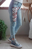 Jeans Marguerite rouge