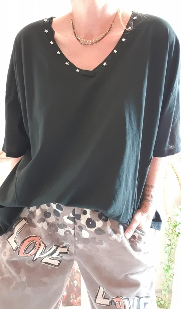 Haut Oversize noir Star