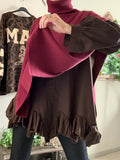 Pull/poncho Esmée bordeaux du 36 au 52