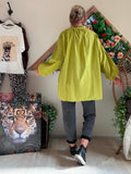 Blouse fluide vert anis du 38 au 48