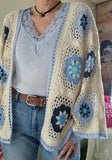 Gilet crochet bleu ciel