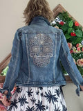 Veste jeans Skull strass