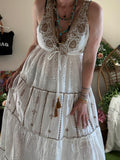 Robe Elena blanche/camel
