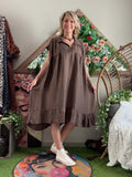 Robe Cécile chocolat du 38 au 52