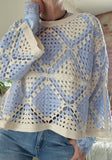Haut crochet bleu ciel