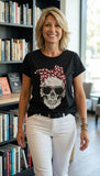 Tee-shirt Skull rouge fond noir