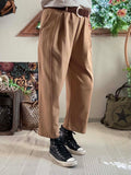 Pantalon avec ceinture Agathe camel du 36 au 46