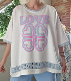 Haut Love blanc/bleu