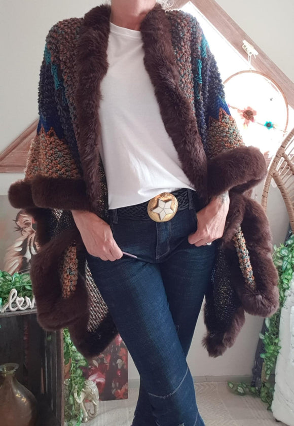 Poncho Hippie Chocolat